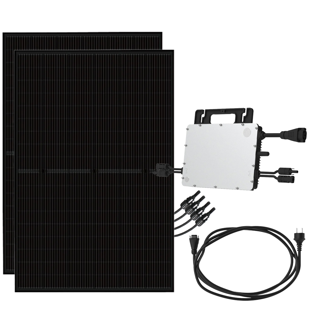 Sistem fotovoltaic de balcon cu micro-invertor 800W, 2 x panouri negre 450W Trina Bifaciale