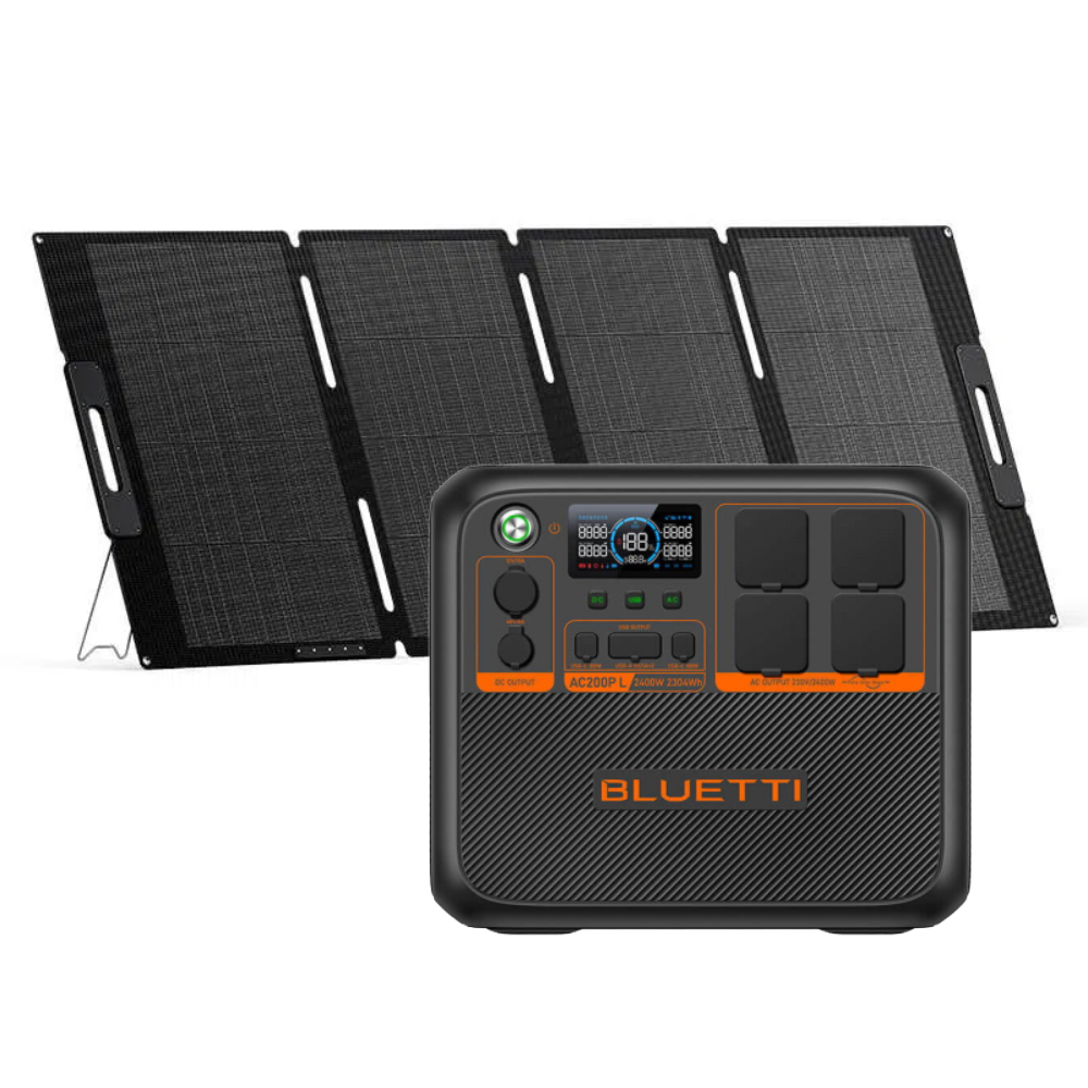 Kit Generator Solar Portabil Bluetti AC200PL 2400W 2304Wh cu panou 200W