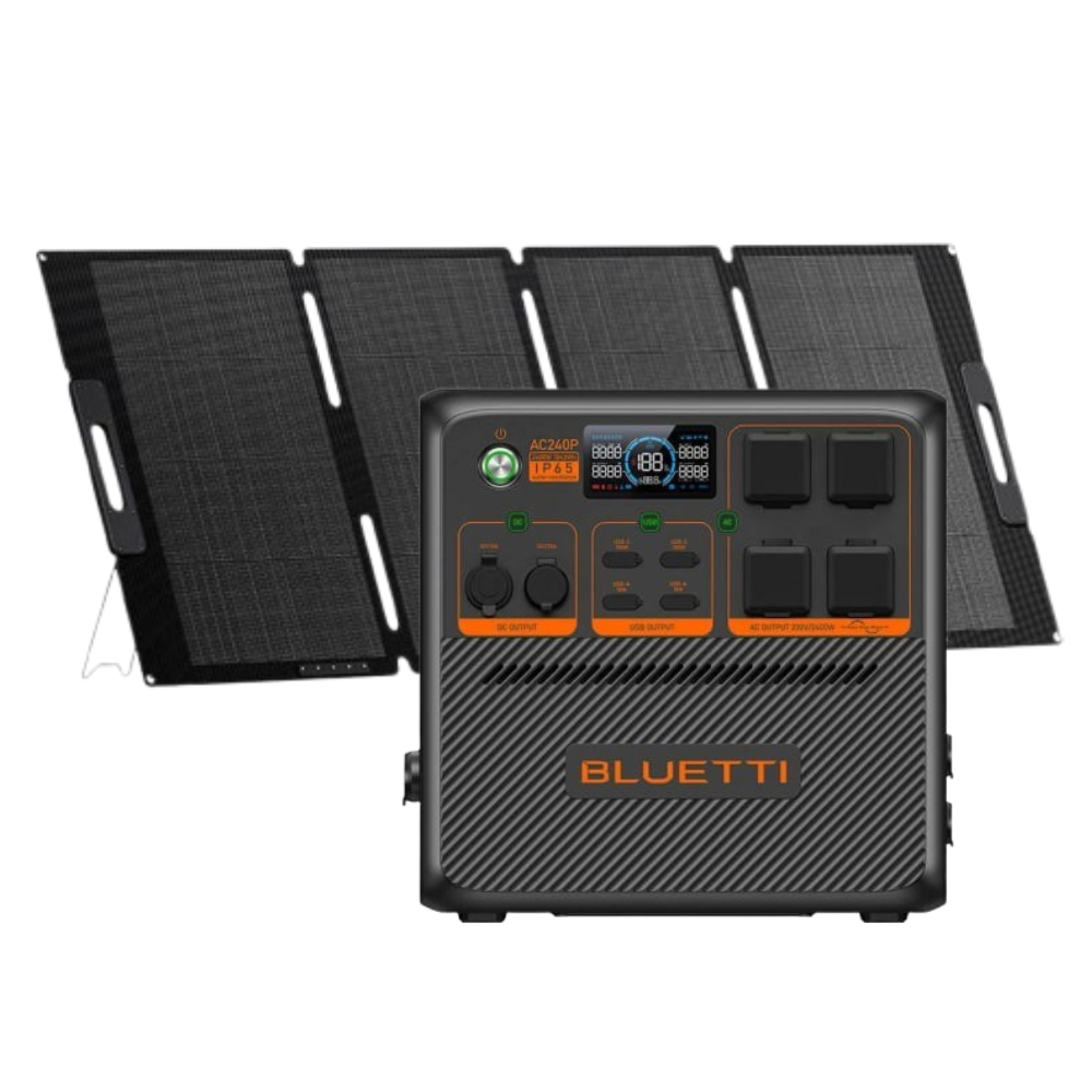 Kit Generator Solar Portabil Bluetti AC240P 2400W 1843Wh LifePO4 cu panou 200W