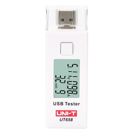 Tester Mufe USB Uni-T UT658, Tensiune 3-9V, Curent 0-3A, Capacitate 9999mAh, Iluminare LCD