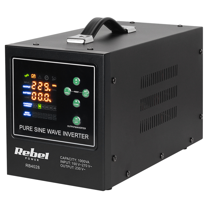 UPS Centrale Termice Sinus Pur 1000VA 700W 12V REBEL cu Display
