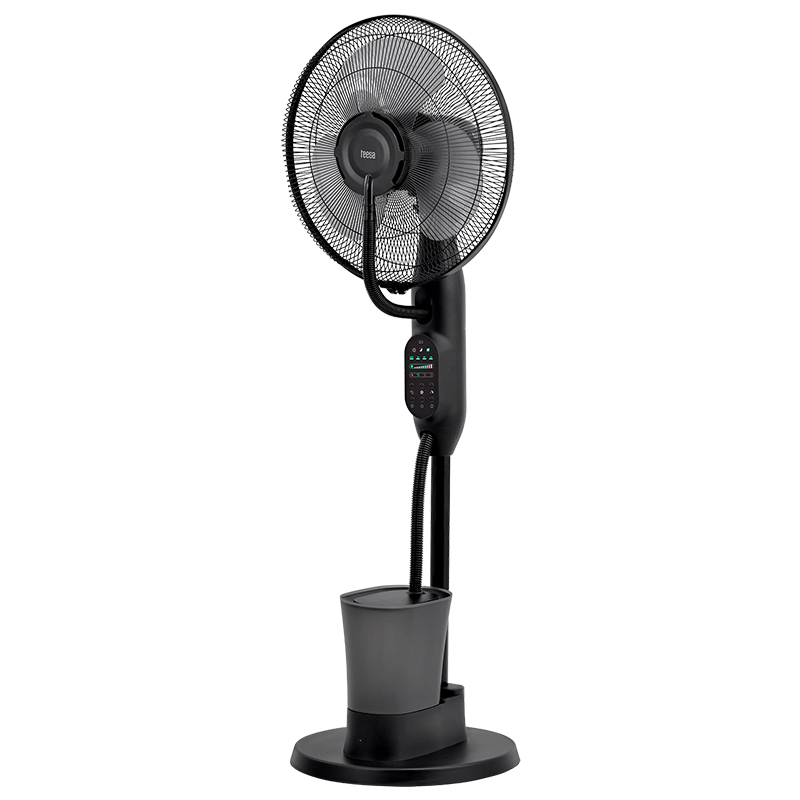 Ventilator cu pictio si pulverizare apa, 3 viteze, ceata, 75W, negru, Teesa