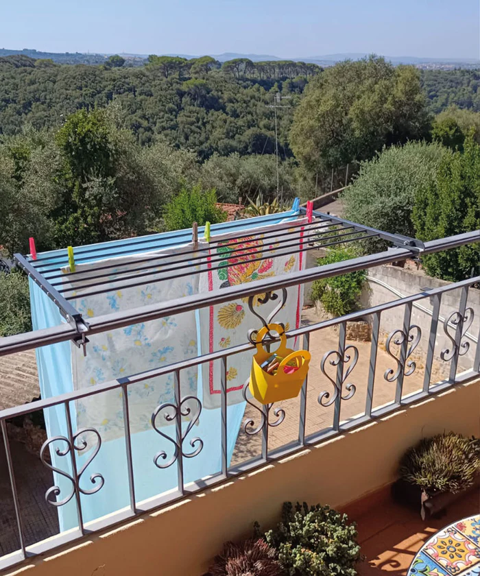 Suport de uscat rufe de mari dimensiuni Foxydry Duo, 102 cm, cadru antirugina pentru balcon, Gri Antracite [2]
