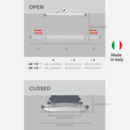 Uscator de rufe Foxydry Air 150, Montabil pe tavan, 160x70x30 cm, Aluminiu/Otel, Argintiu [5]