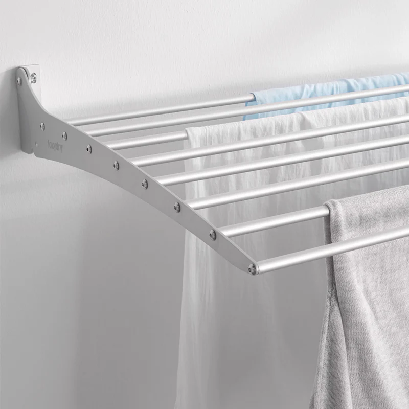 Uscatoare rufe - Uscator de rufe Foxydry Fold 120, Montabil pe perete, 120x10x50 cm, Aluminiu/Otel, Argintiu