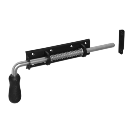 Zavoare si balamale - WSP 260 Zăvor cu arc și mâner din lemn C 300x190x50 mm negru