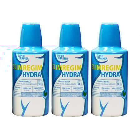SLABIT SI DETOXIFIERE - Pachet 3 bucati Slimregim Hydra, 600 ml : Slabit si detoxifiere, controlul greutatii, betula si teraxaco