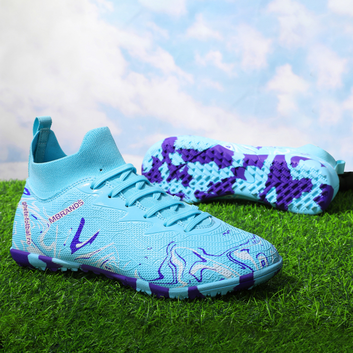 Ghete de fotbal MBrands, 8.3 cu glezna pentru teren sintetic, culoare turcoaz [7]