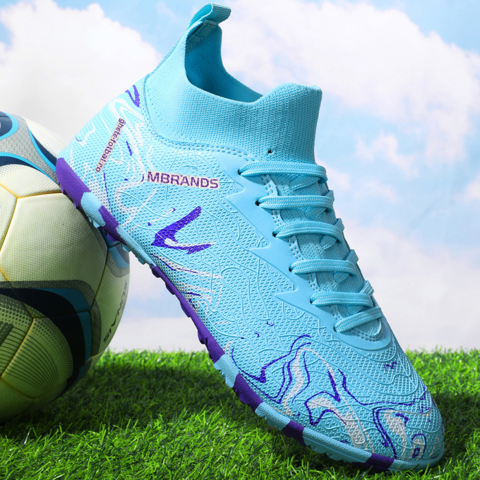 Ghete de fotbal MBrands, 8.3 cu glezna pentru teren sintetic, culoare turcoaz [4]