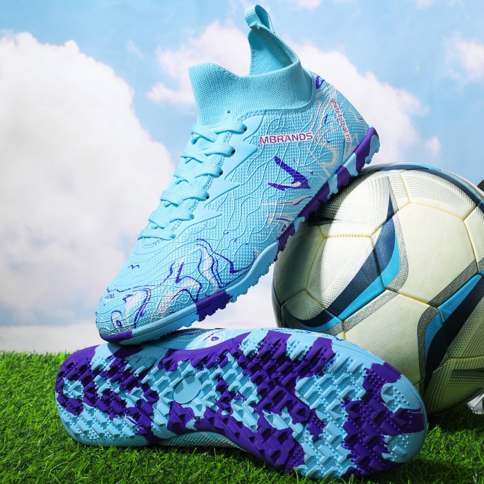 Ghete de fotbal MBrands, 8.3 cu glezna pentru teren sintetic, culoare turcoaz [9]