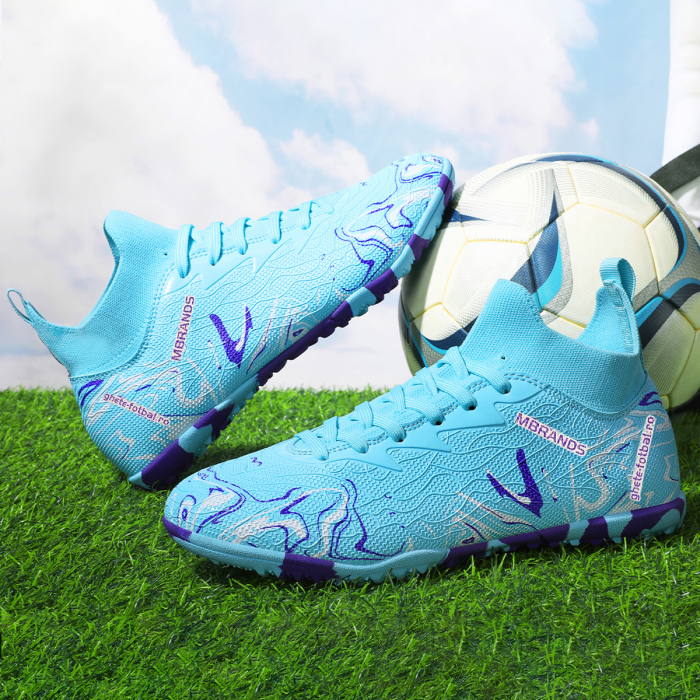 Ghete de fotbal MBrands, 8.3 cu glezna pentru teren sintetic, culoare turcoaz [3]