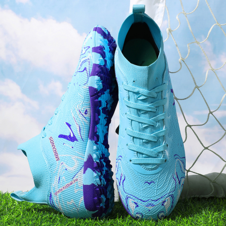 Ghete de fotbal MBrands, 8.3 cu glezna pentru teren sintetic, culoare turcoaz [5]