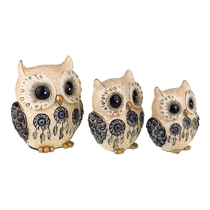 Statueta decorativa, Set familie de bufnite. [1]