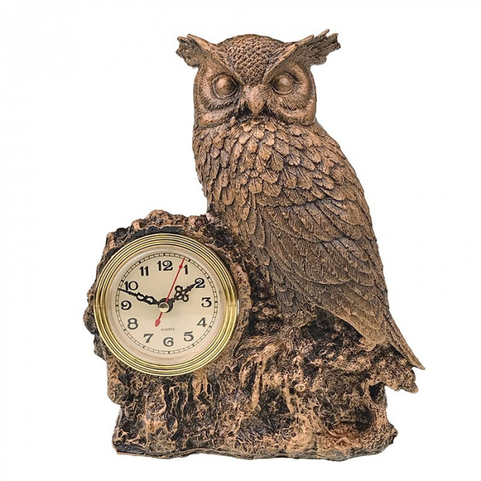 *Ceas decorativ bufnita, realizat din rasina, 25 cm [1]