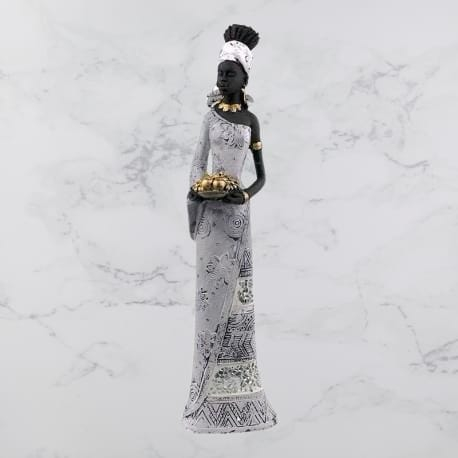 Statuetă Negresă Cu Coș Cu Fructe [1]