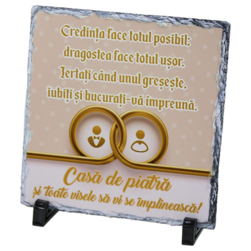 Placa ardezie „Casa de piatra!” 19×19 CM [1]