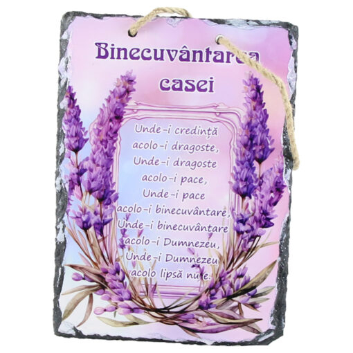 Placa ardezie de perete „Binecuvantarea Casei” , Lavanda [1]
