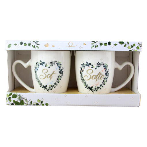 *Set 2 cani din ceramica „Sot/Sotie”, 350 ml, in cutie cadou [1]