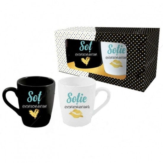 *Set 2 cani pereche 300 ml „Sot extraordinar/Sotie extraordinara” [1]