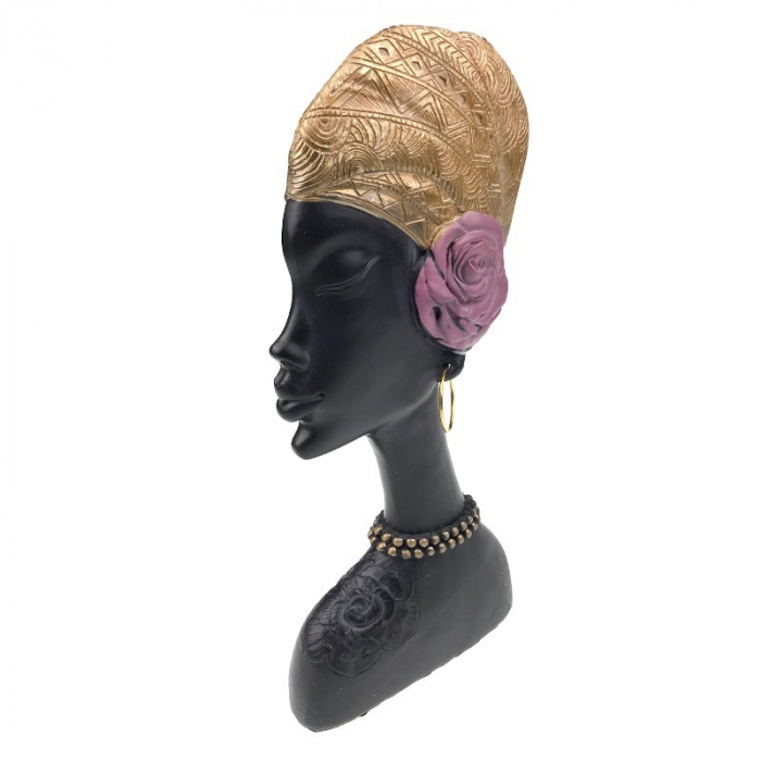 *Statueta decorativa, Femeie Africana cu trandafir [2]