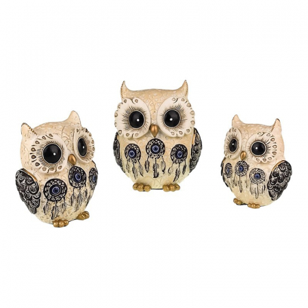 Statueta decorativa, Set familie de bufnite. [1]