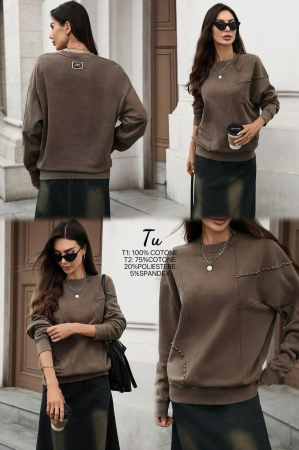 Bluze - Bluza Chocolate  cu detalii argintii
