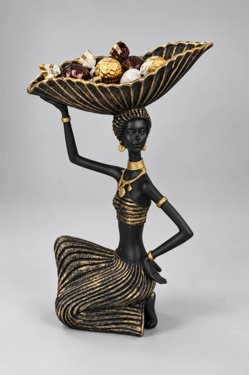 Cadouri pentru EA - Statuetă Africană Decorativă cu Suport