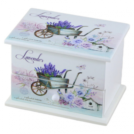 Casete bijuterii - *Cutie de bijuterii muzicala din lemn cu capac oglinda – Lavender