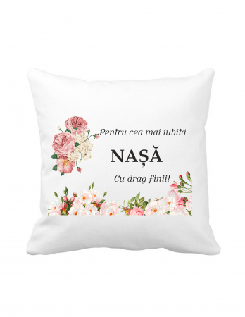 Perne Personalizate - Pernă Personalizată ,,Cea mai iubită nașă”