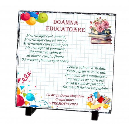 Plăci de ardezie personalizate - Placa ardezie Doamna Educatoare