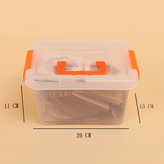 Set de sabloane pentru colorat din lemn, 50 de tipare si decupaje de desen, jucarii educative creative, fete si baieti, 3 ani+ [10]