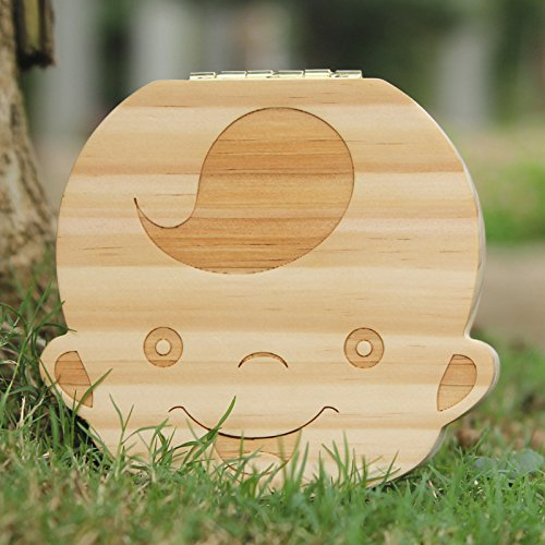 Cutie din lemn tip suvenir pentru depozitare dinti de lapte, ombilic si suvita par, model pentru baieti [2]