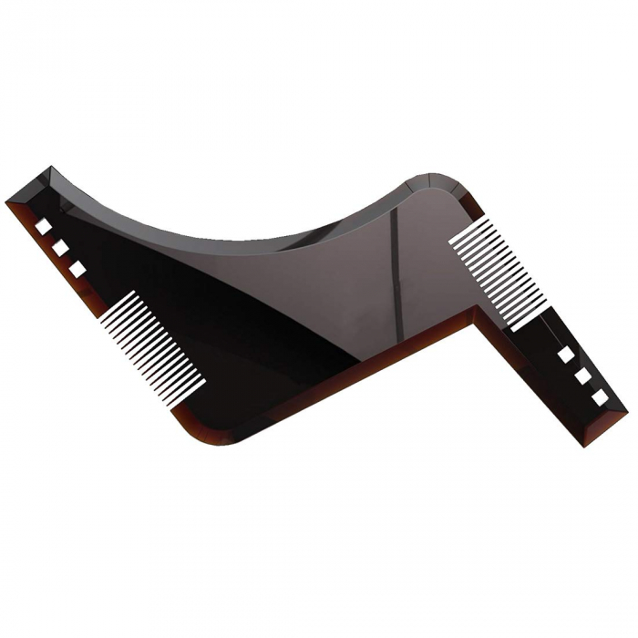 Pieptan modelare si contur barba, beard shaper, maro [2]