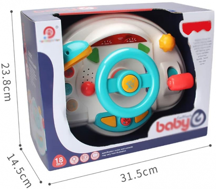 Jucarie volan rotativ, multifunctional pentru copii cu lumini si muzica, simulare condus, joc educational, 1+ [7]