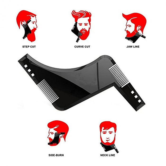 Pieptan modelare si contur barba, beard shaper, maro [5]