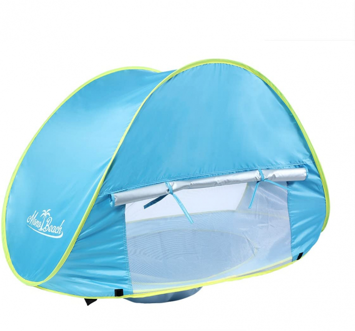 Cort portabil de vara impermeabil pentru bebelusi, cu piscina, protectie UV UPF 50+, copii 3-48 de luni, (albastru) [2]