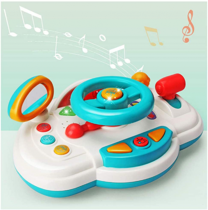 Jucarie volan rotativ, multifunctional pentru copii cu lumini si muzica, simulare condus, joc educational, 1+ [1]
