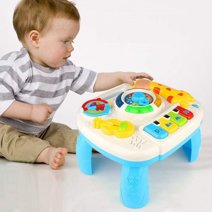Masuta de activitati Giftry, centru multifunctional, pian cu lumini si sunete, interactiv si educativ, cadou baieti si fete, 1+, multicolor [3]