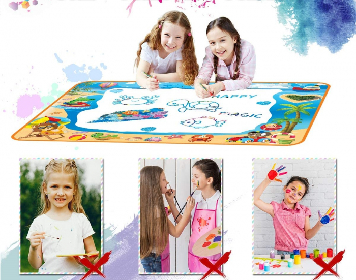 Set jucarie educativa si interactiva, joc covorasul Magic Aquadoodle, coloreaza cu apa, cadou fete si baieti, 2,3,4,5,6 ani, 100 x 70 cm [7]