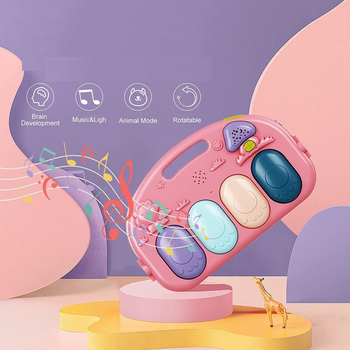 Saltea de activitati pentru bebelusi, covoras multifunctional, interactiv, 5 jucarii senzoriale, rosu, 0 luni + [2]