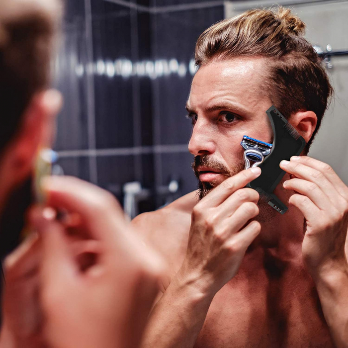 Pieptan modelare si contur barba, beard shaper, maro [11]