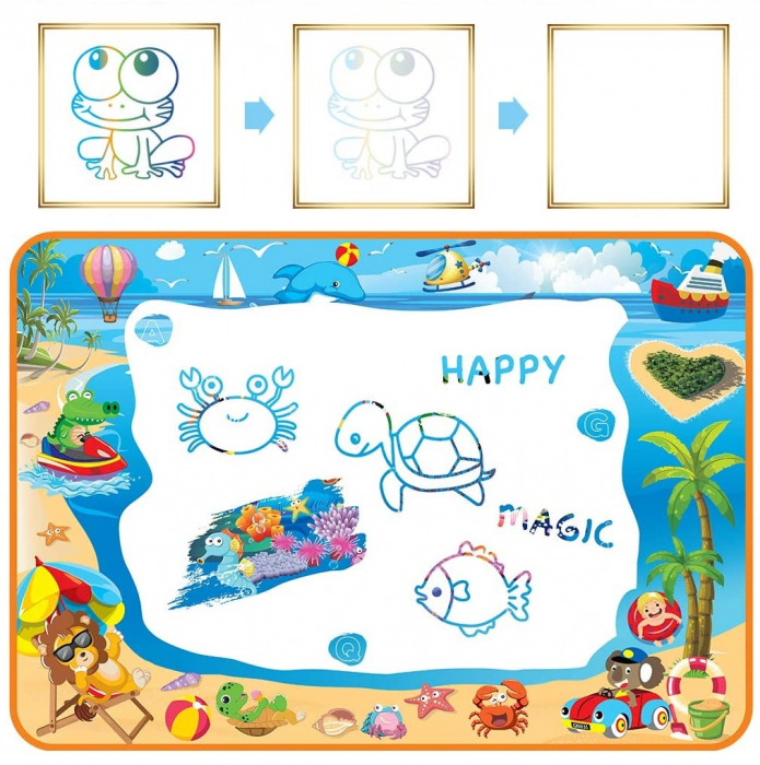 Set jucarie educativa si interactiva, joc covorasul Magic Aquadoodle, coloreaza cu apa, cadou fete si baieti, 2,3,4,5,6 ani, 100 x 70 cm [3]
