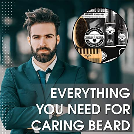 Set ingrijire barbati, trusa completa barba (ulei, balsam, perie, piaptan, foarfeca, saculet transport), cadou [7]