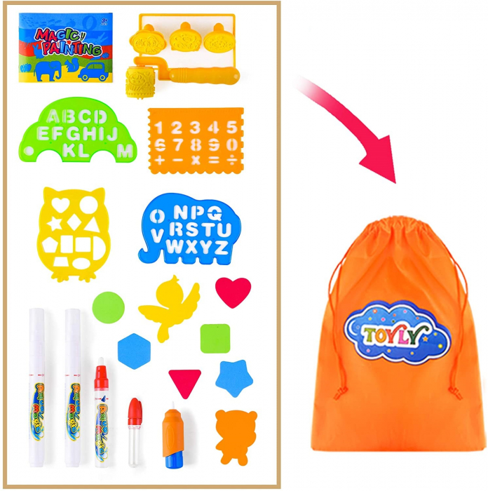 Set jucarie educativa si interactiva, joc covorasul Magic Aquadoodle, coloreaza cu apa, cadou fete si baieti, 2,3,4,5,6 ani, 100 x 70 cm [5]