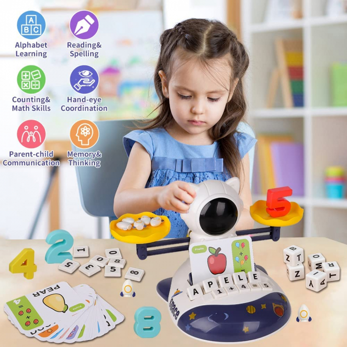 Balanta matematica interactiva, Giftry®, jucarie educativa, educatie STEM, spatiu cosmic, copii si prescolari 3-8 ani [3]