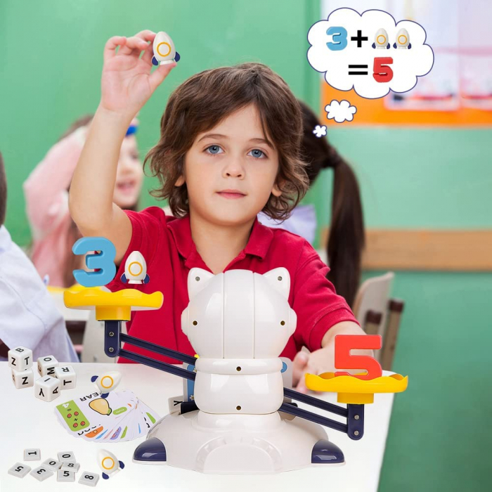 Balanta matematica interactiva, Giftry®, jucarie educativa, educatie STEM, spatiu cosmic, copii si prescolari 3-8 ani [5]