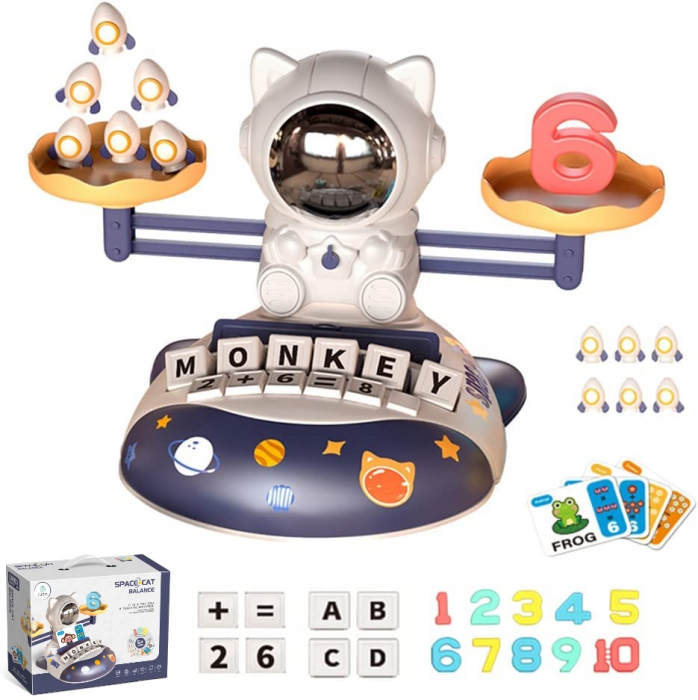 Balanta matematica interactiva, Giftry®, jucarie educativa, educatie STEM, spatiu cosmic, copii si prescolari 3-8 ani [1]