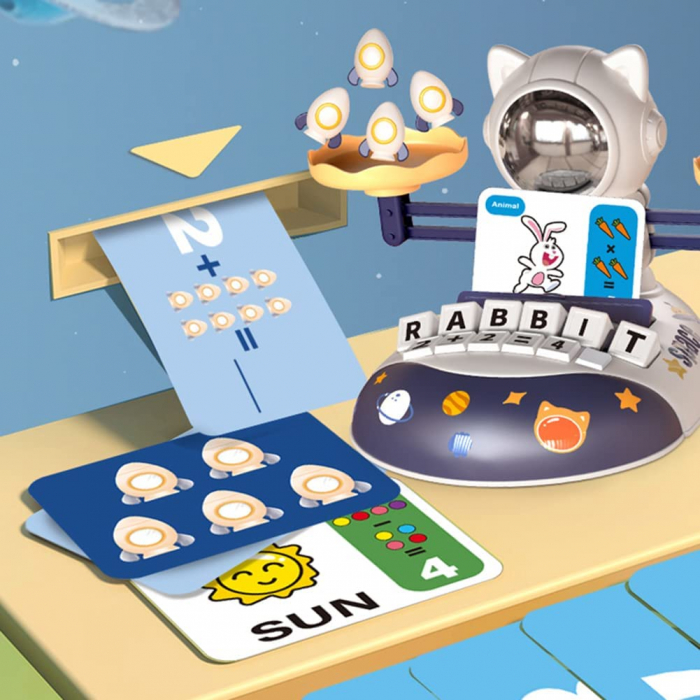 Balanta matematica interactiva, Giftry®, jucarie educativa, educatie STEM, spatiu cosmic, copii si prescolari 3-8 ani [2]
