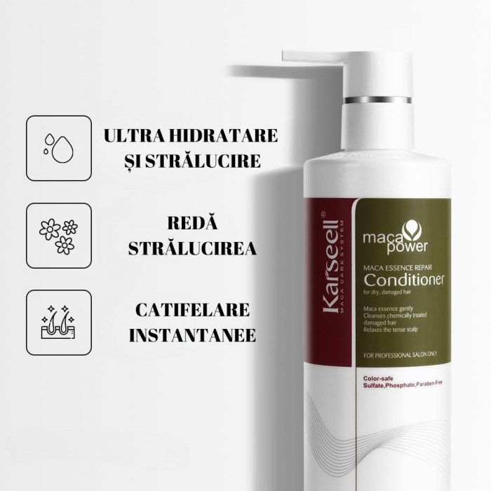 Balsam Premium Karseell cu Ulei de Argan si Extracte Botanice, cu esenta de maca, ideal pentru par uscat si deteriorat, hidratare intensa, reparare profunda, ingrijire avansata, 500ml [5]