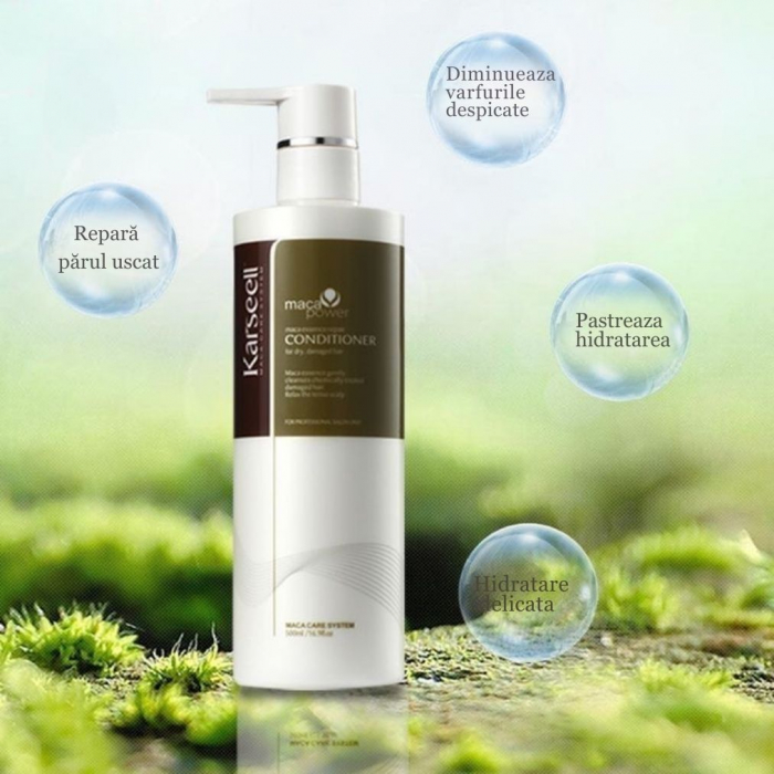 Balsam Premium Karseell cu Ulei de Argan si Extracte Botanice, cu esenta de maca, ideal pentru par uscat si deteriorat, hidratare intensa, reparare profunda, ingrijire avansata, 500ml [3]